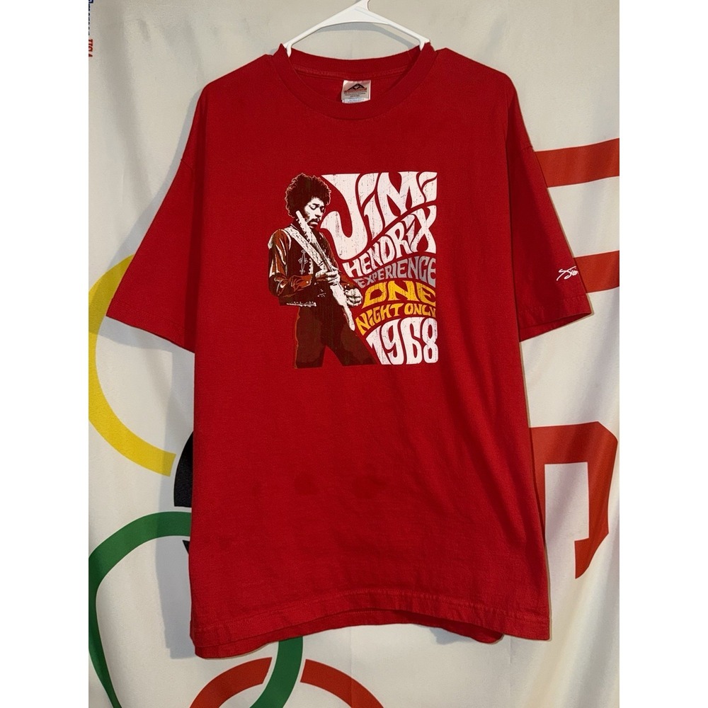 Y2K Jimi Hendrix Experience T Shirt XL Red Alstyle Graphic Tee 2004